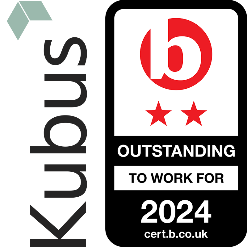 Kubus logo next to bheard award for 2024